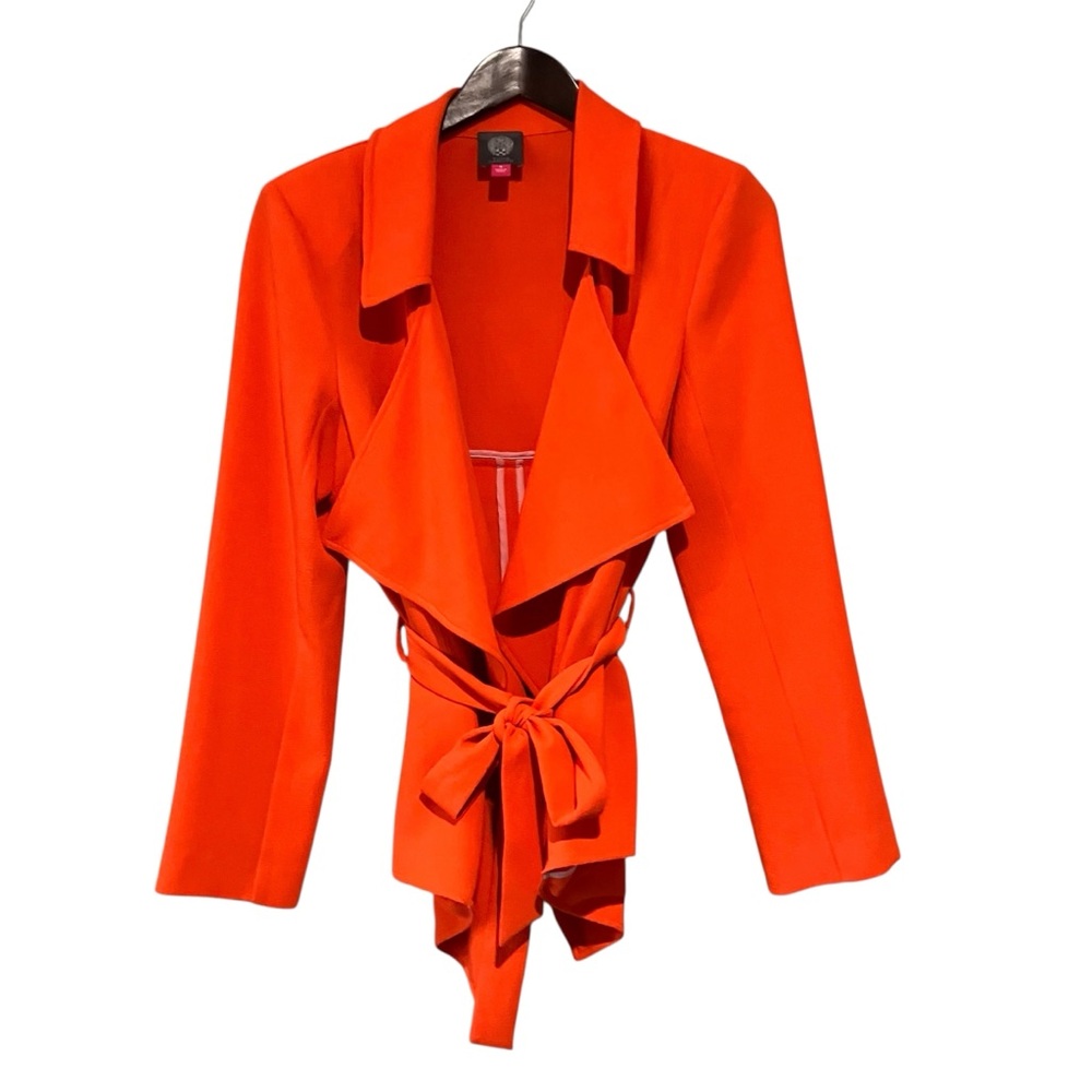 Vince Camuto Orange Tie Open Front Blazer Jacket Size 8 - Picture 2 of 12